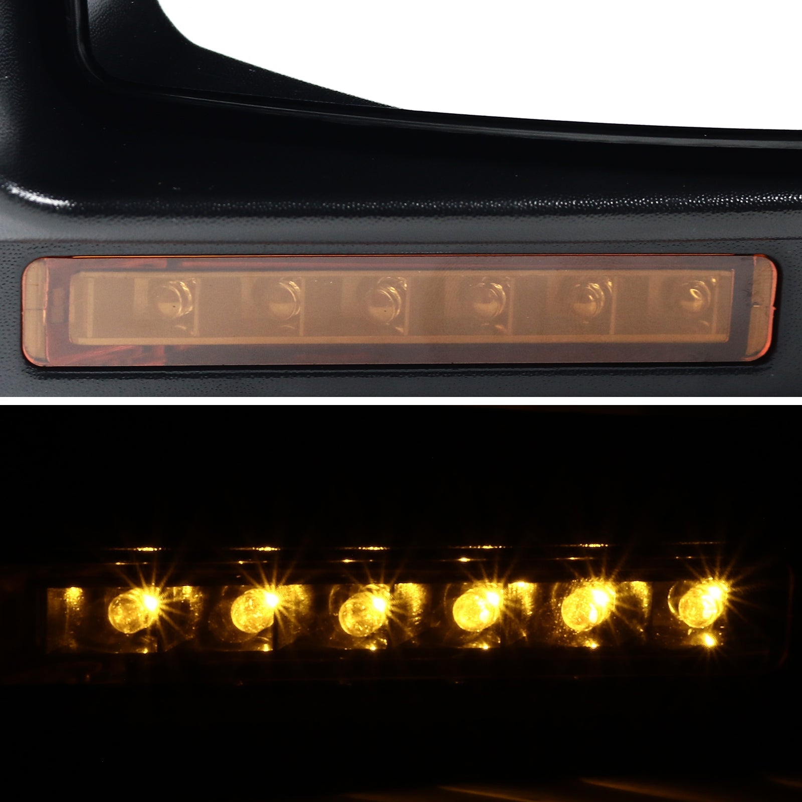 2004-2006 Ford F-150 Pickup Black Power Heated Towwing Mirrors with Amber LED Signal Lights