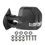 2015-2020 Ford F-150 Power Adjustable, Heated, & Manual Extendable Towing Mirrors w/ Clear Lens Sequential LED Turn Signal, Clearance, Puddle, & Auxiliary Lights