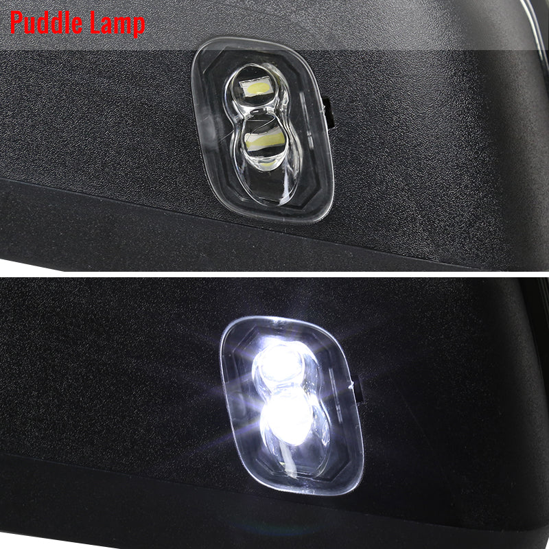 2015-2020 Ford F-150 Power Adjustable, Heated, & Manual Extendable 8-Pin/22-Pin Towing Mirrors w/ Smoked Lens LED Turn Signal, Clearance, & Puddle Lights