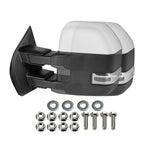 2015-2020 Ford F-150 Power Adjustable, Heated, & Manual Extendable Chrome Towing Mirrors w/ Sequential LED Signal, Puddle, & Auxiliary Lights