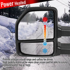 2015-2020 Ford F-150 Power Adjustable, Heated, & Manual Extendable Chrome Towing Mirrors w/ Sequential LED Signal, Puddle, & Auxiliary Lights