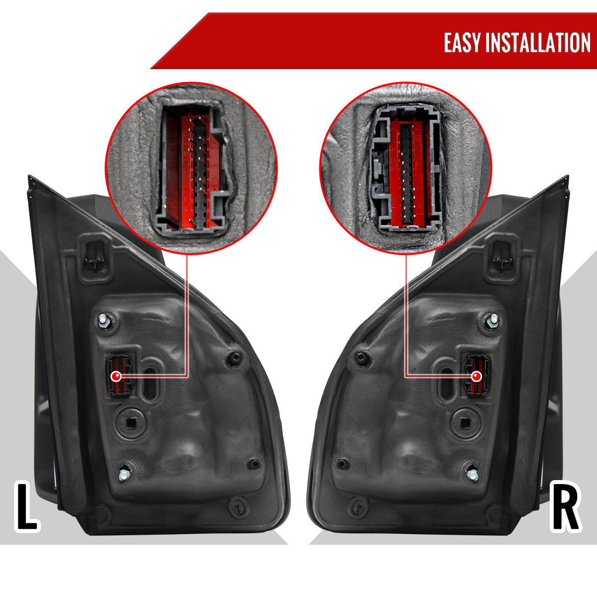 2021-2025 Ford F150 F250 Power Adjustable, Heated, & Manual Extendable Towing Mirrors w/ Smoked Lens LED Turn Signal & Puddle Lights