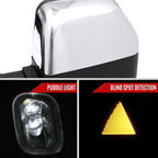 2021-2025 Ford F-150 F-250 Power Adjustable, Heated, & Manual Extendable Towing Mirrors w/ Clear Lens LED Turn Signal, Clearance, Puddle, & Auxiliary Lights
