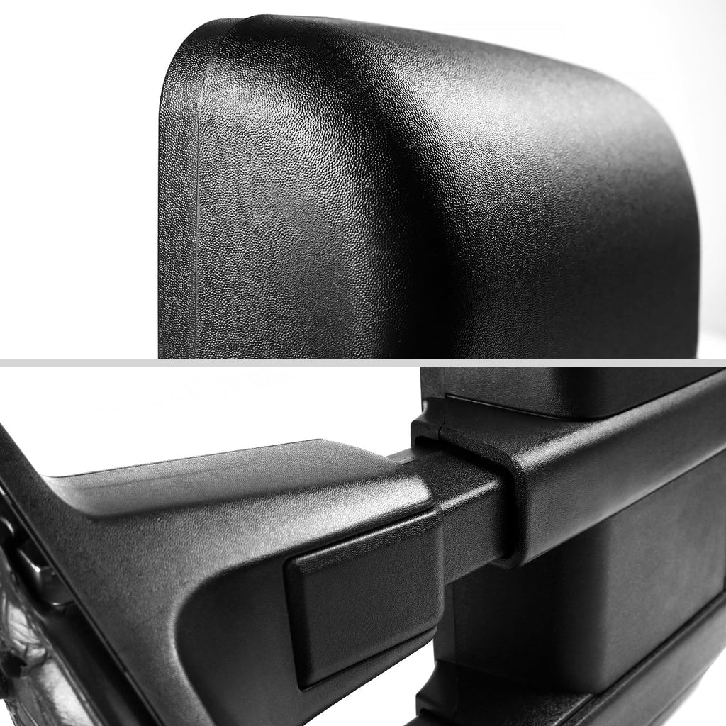 1999-2016 Ford F-250/F-350/F-450/F-550 Manual Adjustable & Extendable Towing Mirrors w/ Smoked Lens Turn Signal Lights
