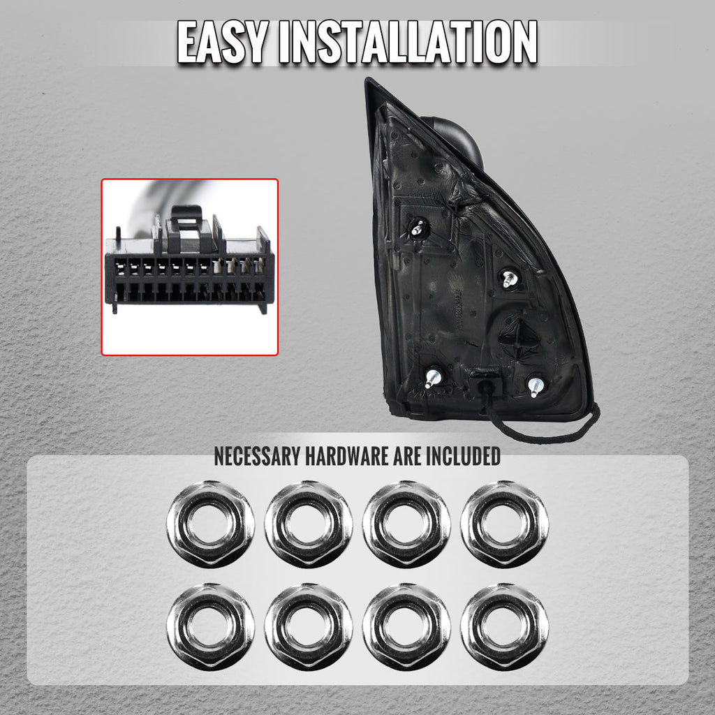 2008-2016 Ford F-250 / F-350 / F-450 / F-550 Black Power Adjustable, Heated, & Manual Extendable Towing Mirrors w/ Smoked Lens Turn Signal Lights