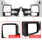 1999-2016 Ford F-250/F-350/F-450/F-550 Manual Adjustable & Extendable Towing Mirrors w/ Amber Lens Turn Signal Lights
