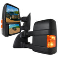 2008-2016 Ford F-250/F-350/F-450/F-550 Power Adjustable, Heated, & Manual Extendable Towing Mirrors w/ Amber Lens LED Turn Signal Lights