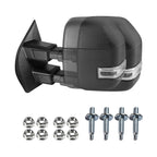 2017-2019 Ford F-250/F-350/F-450/F-550 Power Adjustable, Heated, & Manual Extendable Towing Mirrors w/ LED Turn Signal, Clearance, & Auxiliary Lights