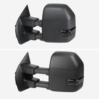 2017-2019 Ford F-250/F-350/F-450/F-550 Super Duty Power Adjustable, Heated, BSM, ATS, & Manual Extendable Towing Mirrors w/ Smoked Lens LED Turn Signal, Clearance, & Auxiliary Lights