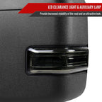 2017-2019 Ford F-250/F-350/F-450/F-550 Super Duty Power Adjustable, Heated, BSM, ATS, & Manual Extendable Towing Mirrors w/ Smoked Lens LED Turn Signal, Clearance, & Auxiliary Lights