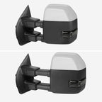 2017-2019 Ford F-250/F-350/F-450/F-550 Power Adjustable, Heated, BSM, ATS, & Manual Extendable Towing Mirrors w/ Smoked Lens LED Turn Signal, Clearance, & Auxiliary Lights