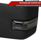 2017-2019 Ford F-250/F-350/F-450/F-550 Power Adjustable, Heated, BSM, ATS, & Manual Extendable Towing Mirrors w/ Smoked Lens LED Turn Signal, Clearance, & Auxiliary Lights