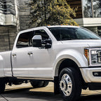 2017-2019 Ford F-250/F-350/F-450/F-550 Power Adjustable, Heated, BSM, ATS, & Manual Extendable Towing Mirrors w/ Smoked Lens LED Turn Signal, Clearance, & Auxiliary Lights