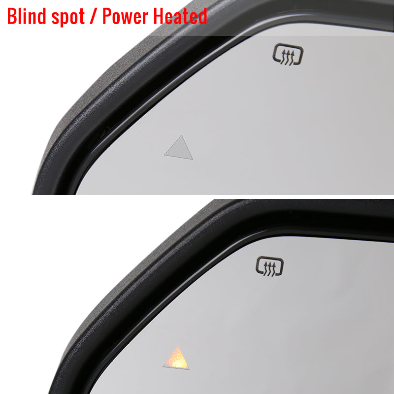 2017-2019 Ford F-250/F-350/F-450/F-550 Power Adjustable, Heated, BSM, ATS, & Manual Extendable Towing Mirrors w/ Clear Lens LED Turn Signal, Clearance, & Auxiliary Lights