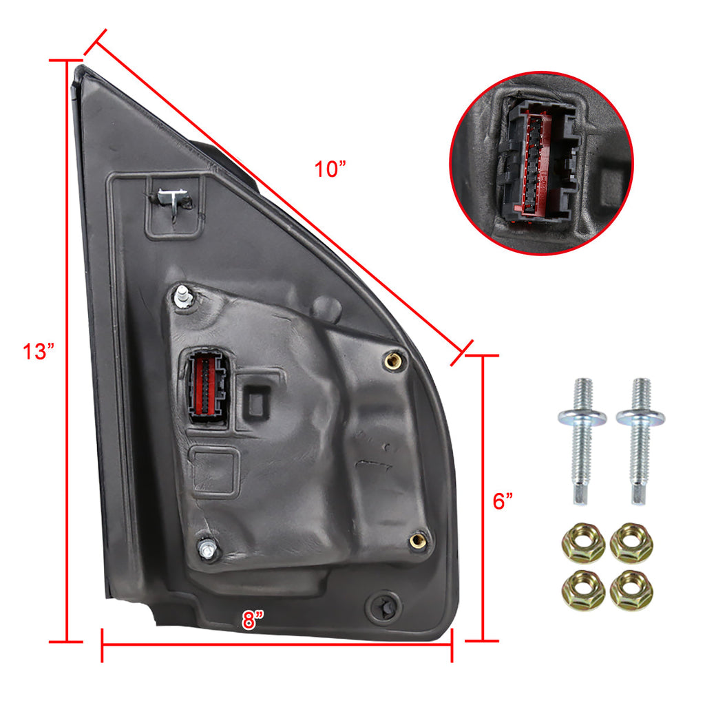 2017-2019 Ford F-250/F-350/F-450/F-550 Power Adjustable, Heated, BSM, ATS, & Manual Extendable Towing Mirrors w/ Clear Lens LED Turn Signal, Clearance, & Auxiliary Lights