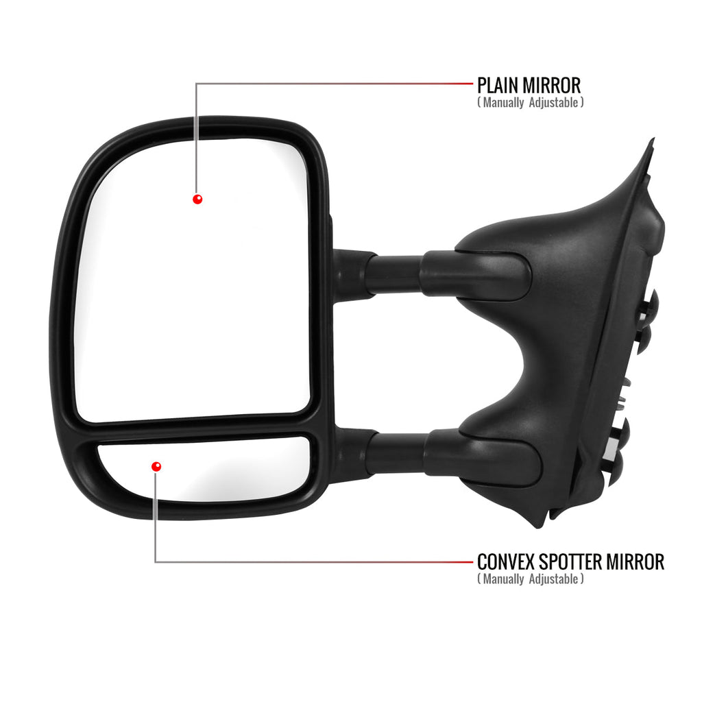 1999-2016 Ford F-250/F-350/F-450/F-550 Manual Adjustable & Extendable Towing Mirrors