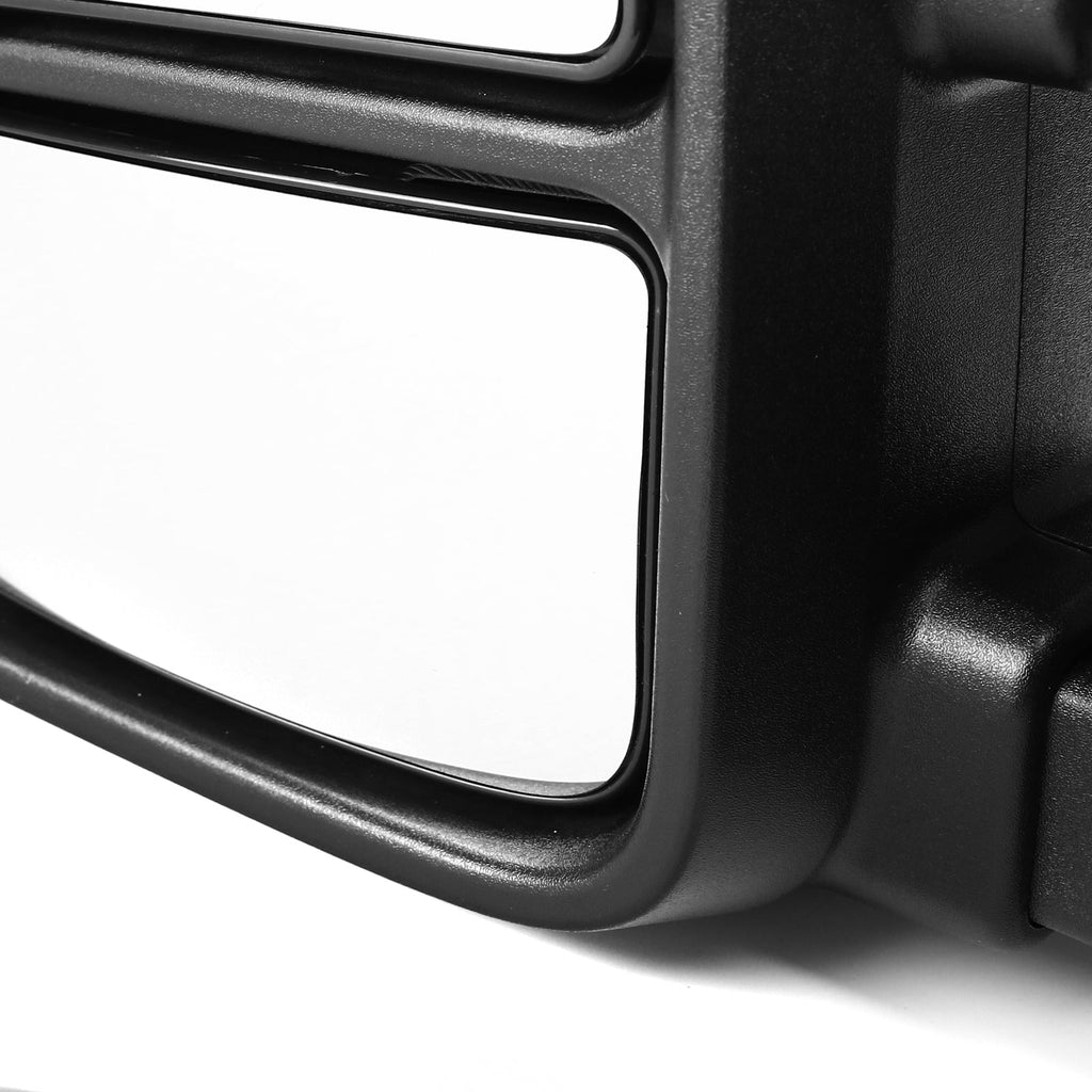 1999-2016 Ford F-250/F-350/F-450 Power Adjustable, Heated, & Manual Extendable Towing Mirrors w/ Clear Lens LED Turn Signal & Clearance Lights
