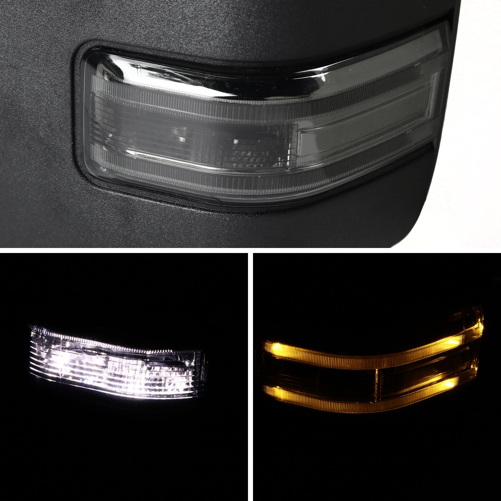 1999-2016 Ford F-250/F-350/F-450 Power Adjustable, Heated, & Manual Extendable Towing Mirrors w/ Smoked Lens LED Turn Signal & Clearance Lights