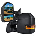 1999-2016 Ford F-250/F-350/F-450 Power Adjustable, Heated, & Manual Extendable Towing Mirrors w/ Smoked Lens LED Turn Signal & Clearance Lights
