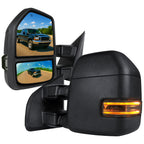 1999-2016 Ford F-250/F-350/F-450 Power Adjustable, Heated, & Manual Extendable Towing Mirrors w/ Smoked Lens LED Turn Signal & Clearance Lights