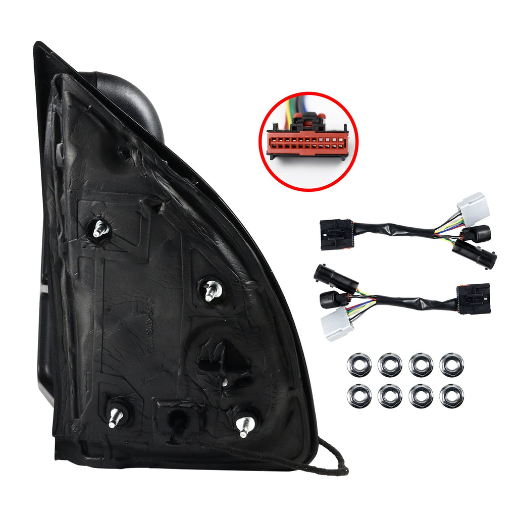 1999-2015 Ford F-250/F-350/F-450/F-550 Power Adjustable, Heated, & Manual Extendable Towing Mirrors w/ Smoked Lens Turn Signal Lights