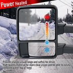 1999-2015 Ford F-250/F-350/F-450/F-550 Power Adjustable, Heated, & Manual Extendable Towing Mirrors w/ Smoked Lens Turn Signal Lights