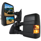 1999-2015 Ford F-250/F-350/F-450/F-550 Power Adjustable, Heated, & Manual Extendable Towing Mirrors w/ Smoked Lens Turn Signal Lights