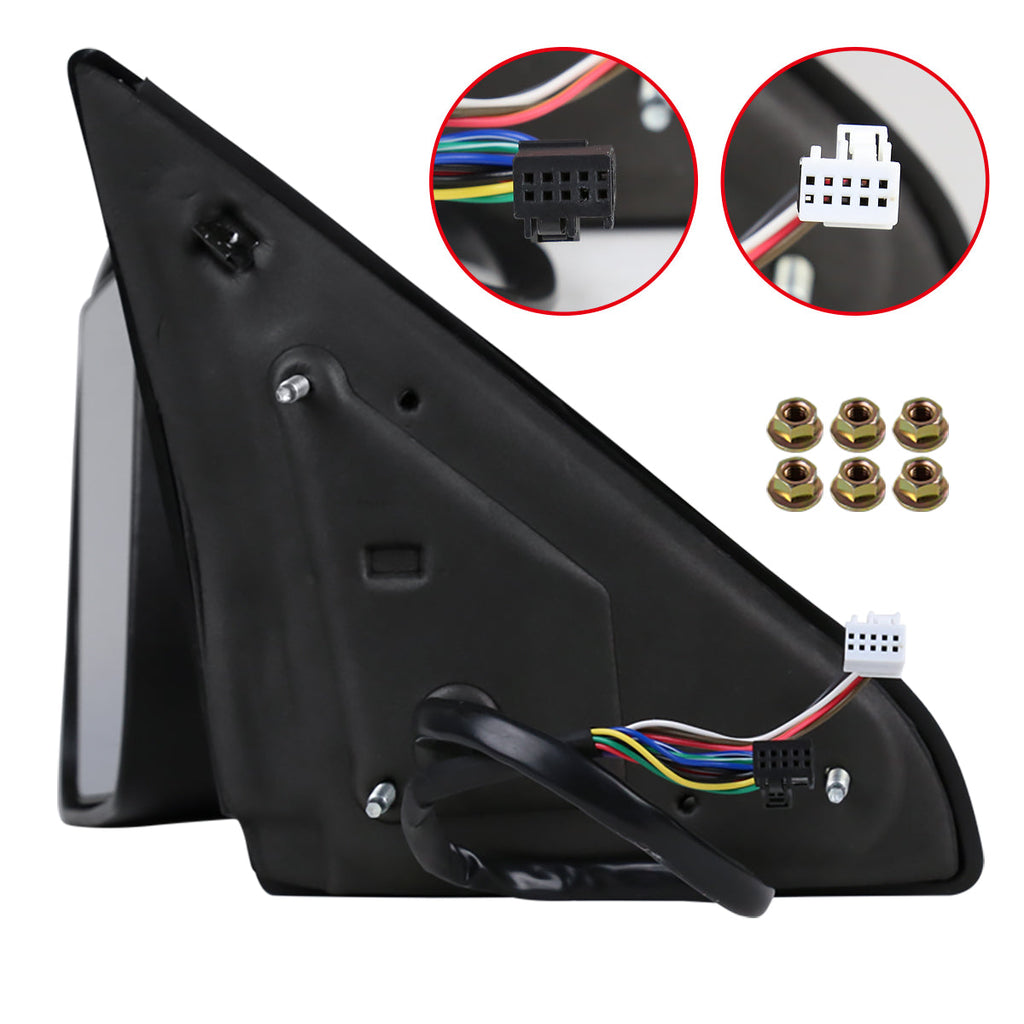 2009-2012 Dodge RAM 1500 Power Adjustable, Foldable, Heated, & Manual Extendable Towing Side Mirrors w/ Clear Lens LED Turn Signal & Puddle Lights