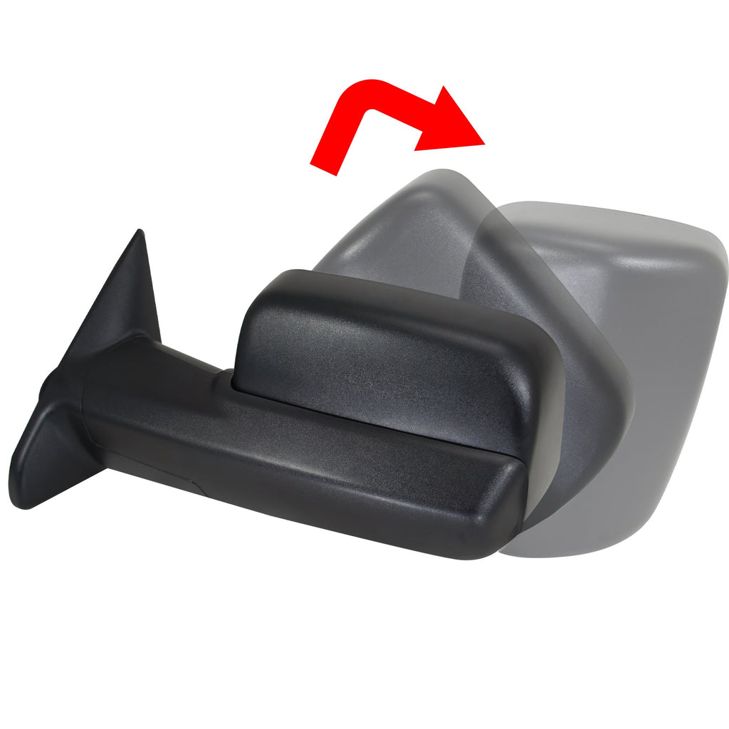 2009-2012 Dodge RAM 1500 Power Adjustable, Heated, & Manual Extendable Towing Mirrors