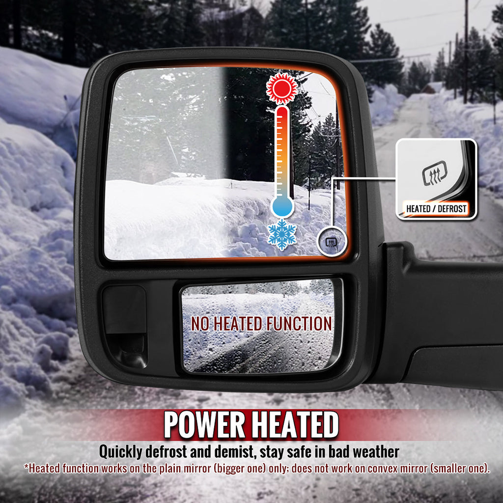 2009-2012 Dodge RAM 1500 Chrome Power Heated 2023 Style Towering Mirror w/ Sequential Signal