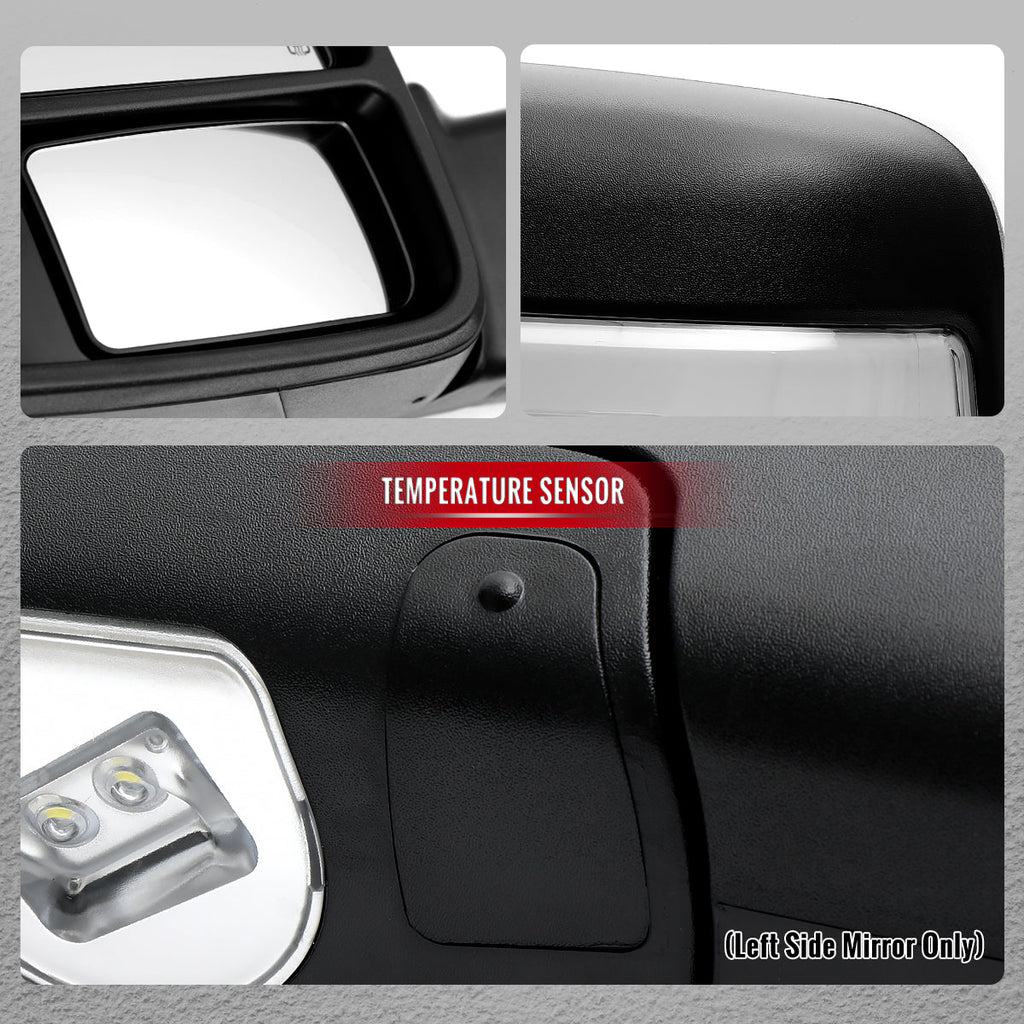 2009-2012 Dodge RAM 1500 Black Power Heated 2023 Style Towering Mirror w/ Sequential Signal