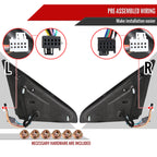 2013-2017 Dodge RAM 1500/2500/3500 Power Adjustable, Auto-Fold, Heated, ATS, & Manual Extendable Black Side Mirrors w/ LED Turn Signal & Puddle Lights