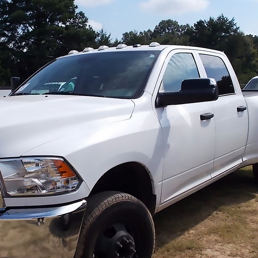 2013-2017 Dodge RAM 1500/2500/3500 Power Adjustable, Auto-Fold, Heated, ATS, & Manual Extendable Black Side Mirrors w/ LED Turn Signal & Puddle Lights