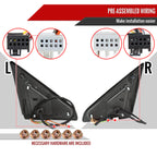 2013-2015 Dodge RAM Power Adjustable, Heated, & Manual Extendable Towing Mirrors w/ Clear Lens LED Turn Signal & Puddle Lights