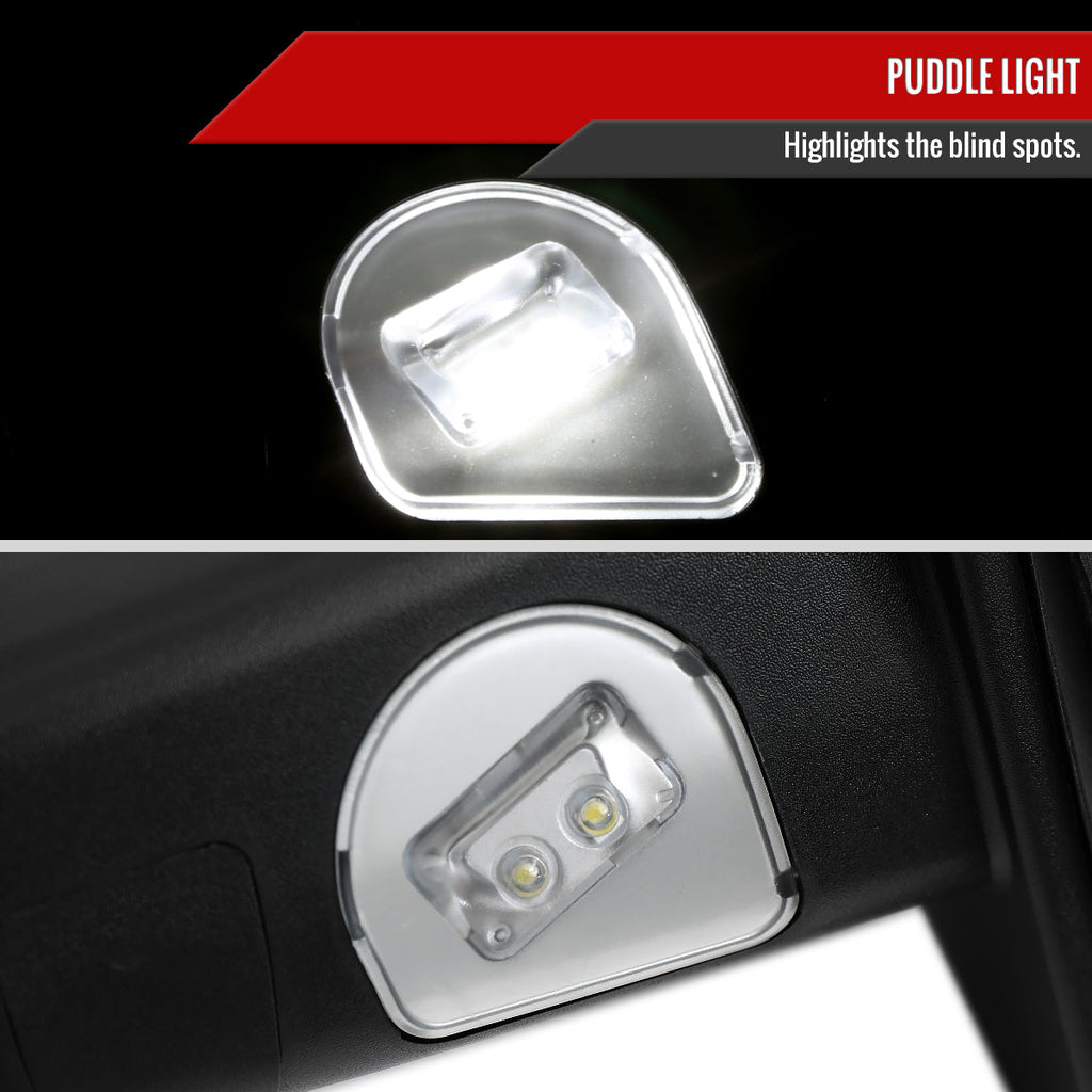 2019-2024 Dodge Ram 1500 Matte Black Power Plane Mirror w/ Manual Convex Mirror, Power Fold w/ Manual Rotate, BSD, Heated Plane Mirror and LED Turn Signal Light