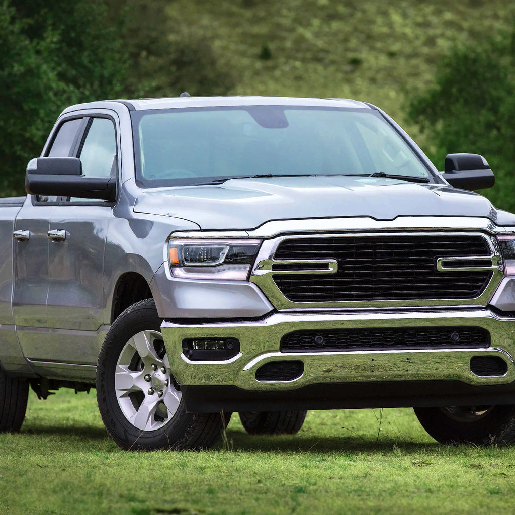 2019-2024 Dodge Ram 1500 Matte Black Power Plane Mirror w/ Manual Convex Mirror, Power Fold w/ Manual Rotate, BSD, Heated Plane Mirror and LED Turn Signal Light