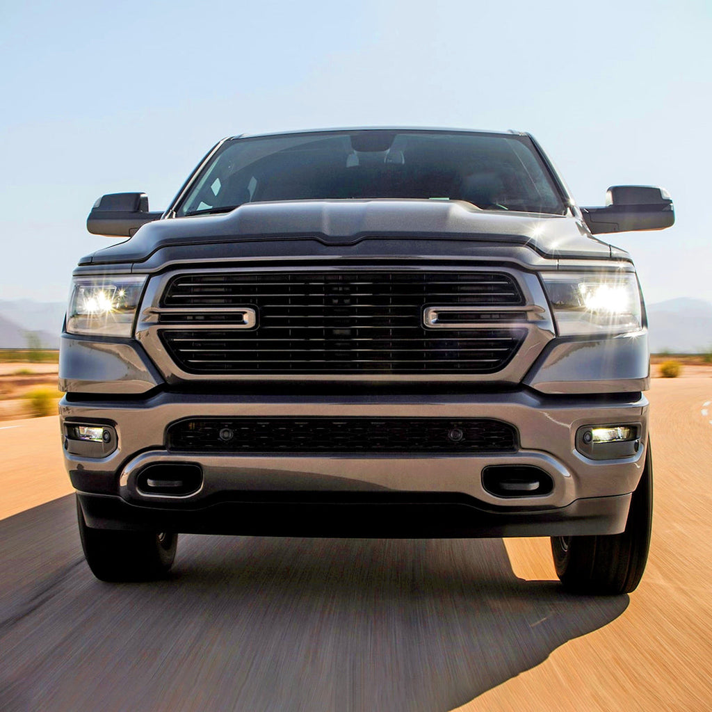 2019-2024 Dodge Ram 1500 Matte Black Power Plane Mirror w/ Manual Convex Mirror, Manual Fold & Rotate, BSD, Heated Plane Mirror and LED Turn Signal Light