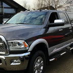 2019-2022 Ram 2500 3500 Chrome Power Adjustable, Manual Fold, BSD & Heated Side Mirror w/ LED Puddle and Turn Signal Light - Driver Side Only