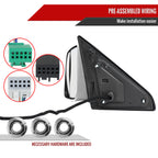 2019-2022 Ram 2500 3500 Chrome Power Adjustable, Auto-Fold, BSD & Heated Side Mirror w/ LED Puddle and Turn Signal Light - Driver Side Only