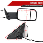 2019-2022 Ram 2500 3500 Chrome Power Adjustable, Auto-Fold, BSD & Heated Side Mirror w/ LED Puddle and Turn Signal Light - Passenger Side Only