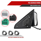 2019-2022 Ram 2500 3500 Black Power Adjustable, Manual Fold, BSD & Heated Side Mirror w/ LED Puddle and Turn Signal Light - Passenger Side Only
