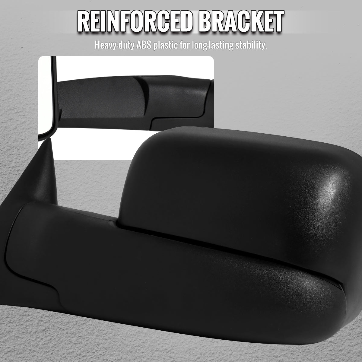 1994-1997 Dodge RAM 1500 / 2500 / 3500 Black Power Adjustable, Manual Fold & Extendable Towing Mirrors