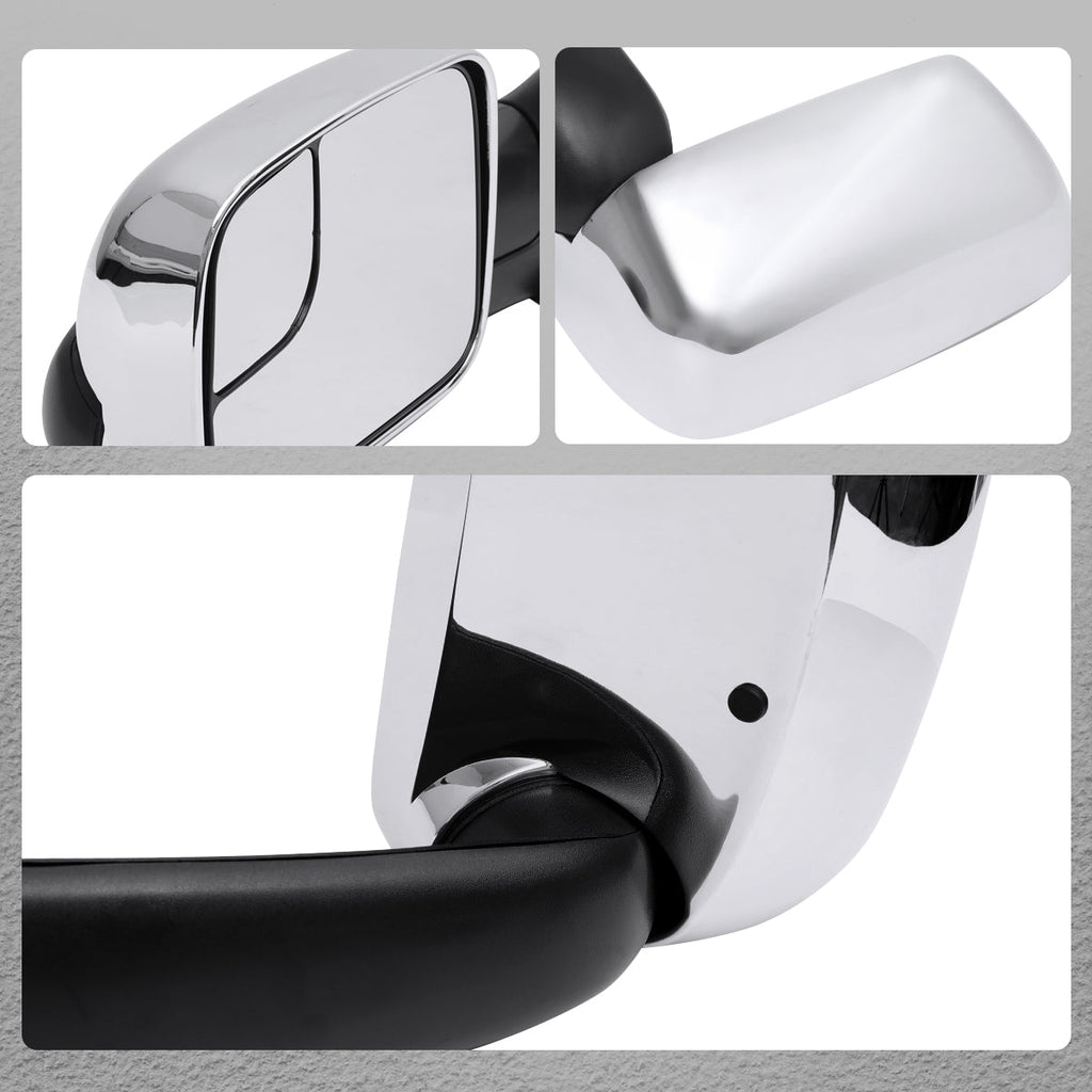 1994-2001 Dodge RAM 1500 / 1994-2002 Ram 2500 3500 Chrome Manual Adjustable & Extendable Towing Mirrors