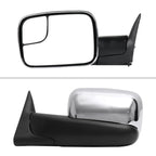 1994-2001 Dodge RAM 1500 / 1994-2002 Ram 2500 3500 Chrome Manual Adjustable & Extendable Towing Mirrors