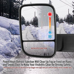 1998-2001 Dodge RAM 1500/1998-2002 RAM 2500/3500 Black Power Heated Towing Mirrors With Clear Lens LED Turn Signal