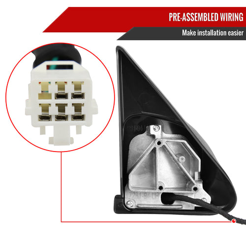 1998-2001 Dodge RAM 1500/1998-2002 RAM 2500/3500 Chrome Power Heated Towing Mirrors With Clear Lens LED Turn Signal