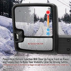 2019-2025 GMC Sierra 1500 Power Adjustable, Heated, & Manual Extendable Chrome Towing Mirrors w/ Clear Lens LED Turn Signal & Clearance Lights