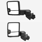 2019-2025 GMC Sierra 1500 Power Adjustable, Heated, & Manual Extendable Chrome Towing Mirrors w/ Clear Lens LED Turn Signal & Clearance Lights