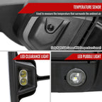 2019-2025 GMC Sierra 1500 Power Adjustable, Heated, & Manual Extendable Chrome Towing Mirrors w/ Clear Lens LED Turn Signal & Clearance Lights