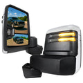 2019-2025 GMC Sierra 1500 Power Adjustable, Heated, & Manual Extendable Chrome Towing Mirrors w/ Smoked Lens LED Turn Signal & Clearance Lights